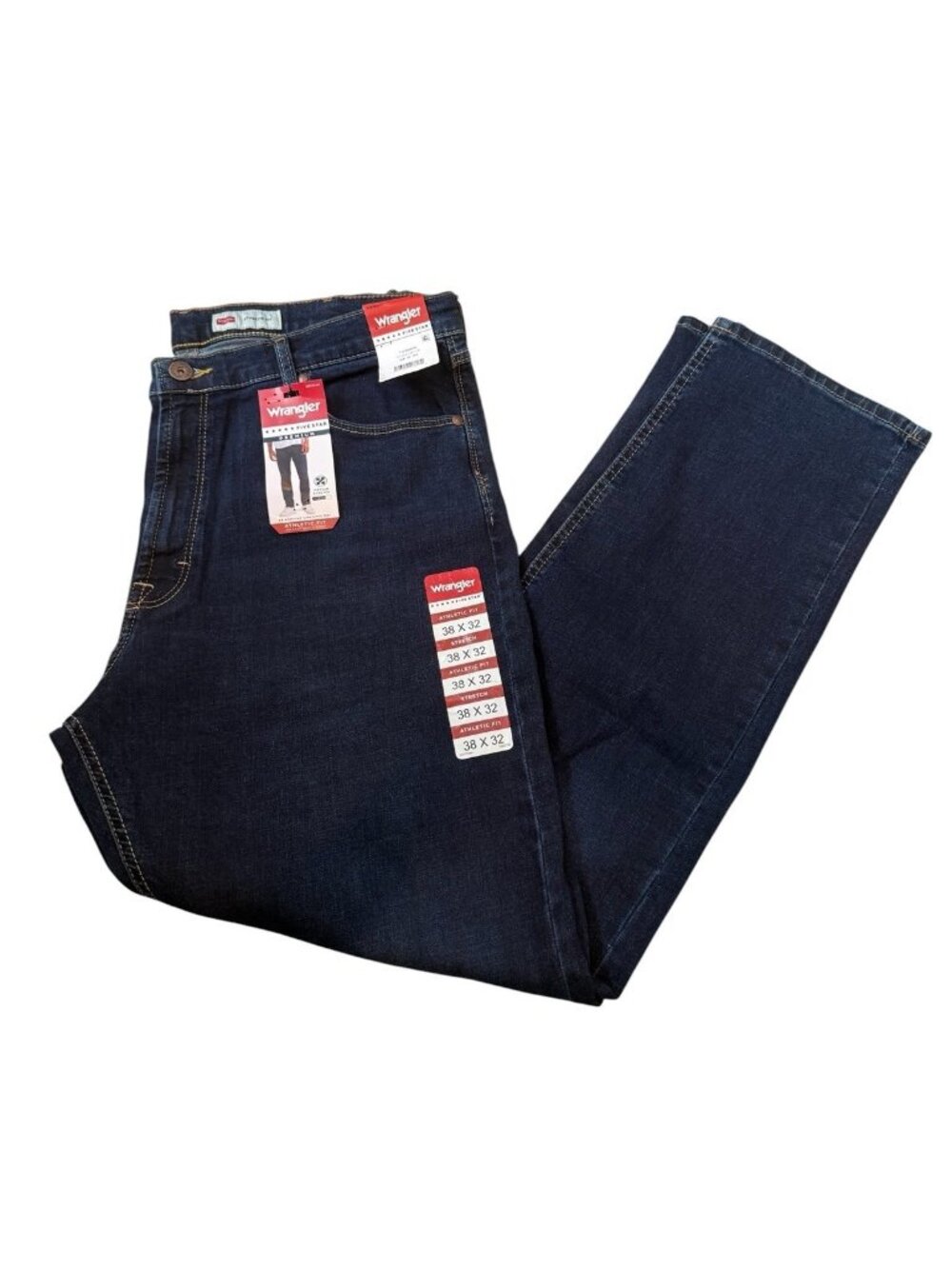 Wrangler Five Star Jeans Athletic Fit Blue Denim Jeans Mens 38x32 Dark Wash *T14